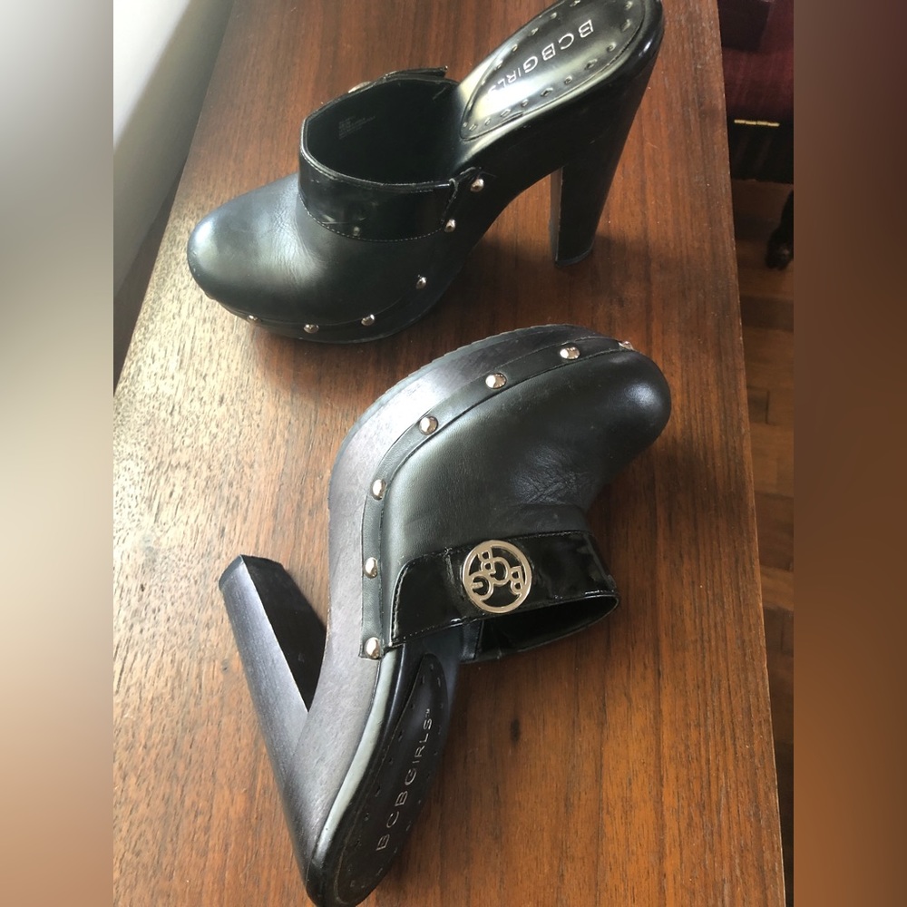 BCBG girls Black Mules Shoes Slip On Clog